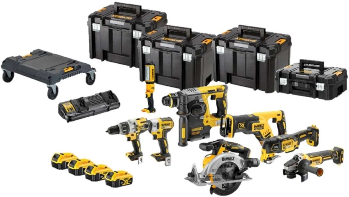 DeWALT Gereedschap - 18-delige ACCU-gereedschapset, accu en lader DCK853P4T