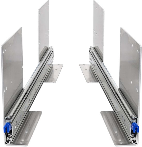 Set de guides de tiroir de 250 kg + supports de sol hauteur 1600 mm 64 pouces avec serrure et guide de tiroir long à extension complète verrouillage entrée/sortie profils d'angle hauts extérieurs 160 cm 64"
