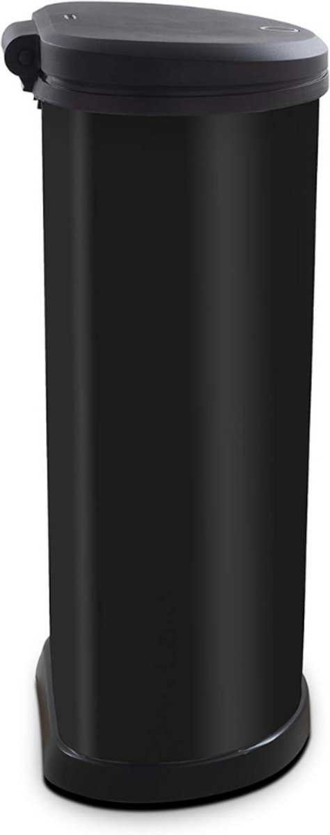 Prullenbak 40 Liter Zwart – One Touch Afvalemmer – Metaaleffect – 70% Gerecycled Materiaal – Stijlvolle Keuken Vuilnisbak Met Deksel