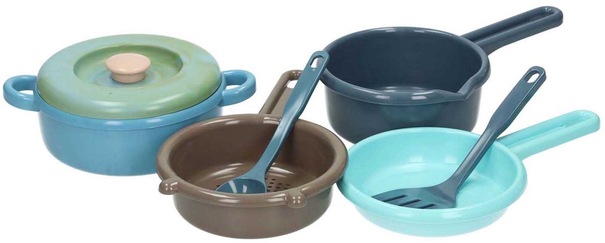 Dantoy Green Bean pannenset speelgoedkeuken 7-delig multicolor. — afbeelding 10
