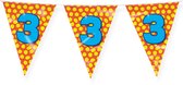 LUQ – Vlaggenlijn Happy Party 3 Jaar – Veelkleurig – 10 m Luxe Verjaardag Feest Versiering – Slinger – Direct Ophangen