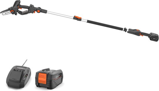 Husqvarna Accu mini-kettingzaag Aspire PE5 incl. telescopische steel en hoogsnoeiopzetstuk P4A, zaag voor takken tot 75 mm (incl. accu & oplader)