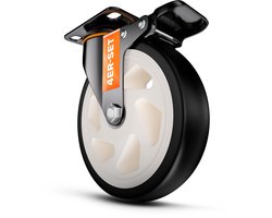 PEARWAY™ Heavy-Duty wielen 150 mm - Laadvermogen tot 1000 kg (4x remmen) - Extra stil en duurzaam - Zwenkwielen voor werkplaats, meubels en buiten - Meubelwielen - Transportwielen Heavy-Duty - Wielen Heavy-Duty