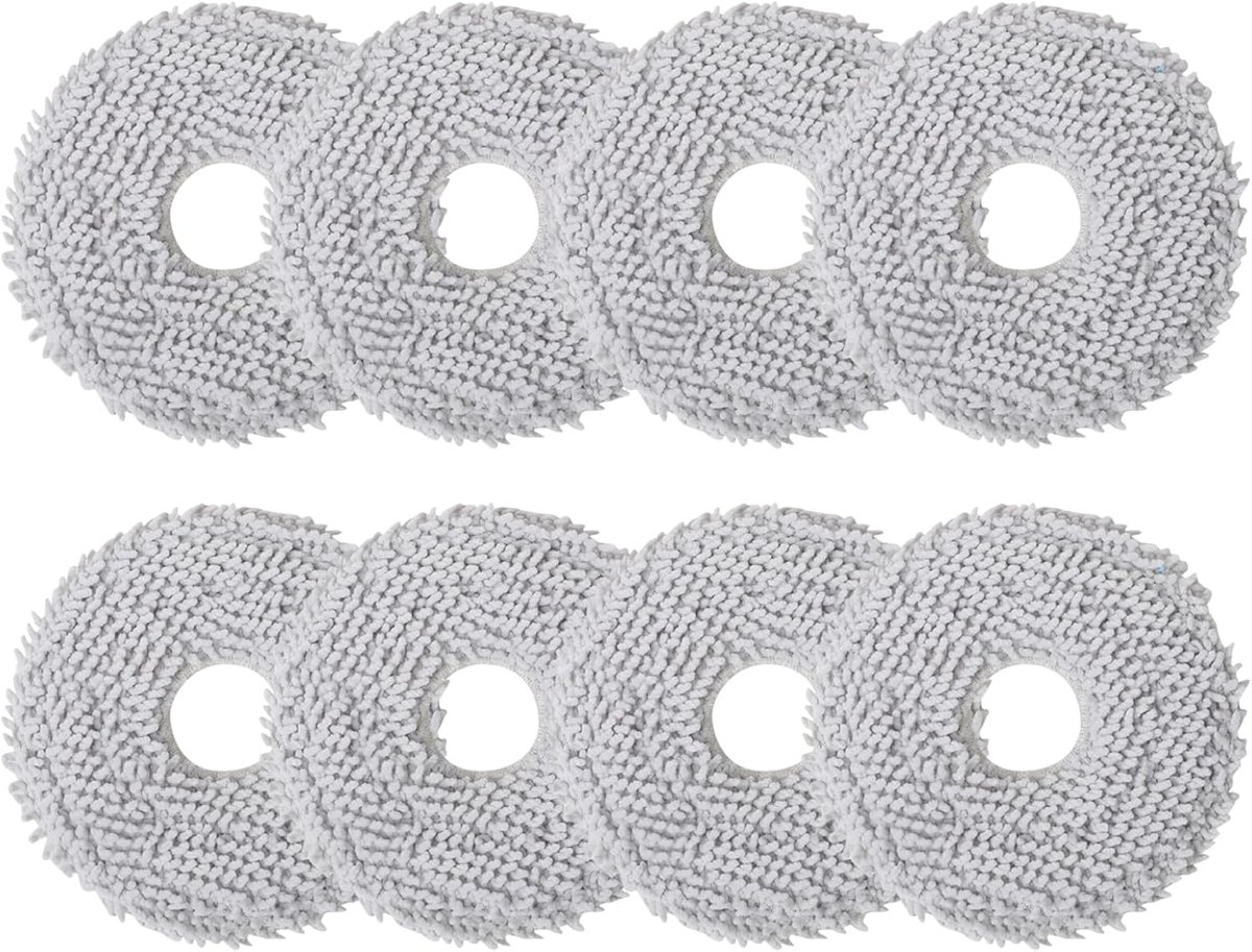 8 doekjes Geschikt voor Ecovacs Deebot X2/T20/T20e/T30 OMNI, wisserdoeken accessoires voor Xiaomi X20/X10+ Plus, voor T30S Pro/Combo, Dreame L10s/L10/L20/X40/L40 Ultra robotstofzuiger, herbruikbare reservedoek