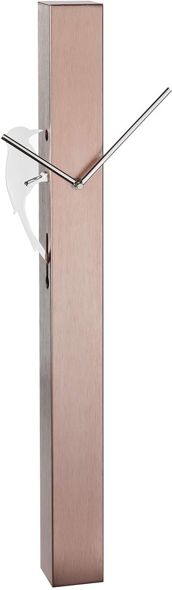 TFA Dostmann Analoge Pendel Picus, 60.3062.51, verchroomde specht, moderne design wandklok