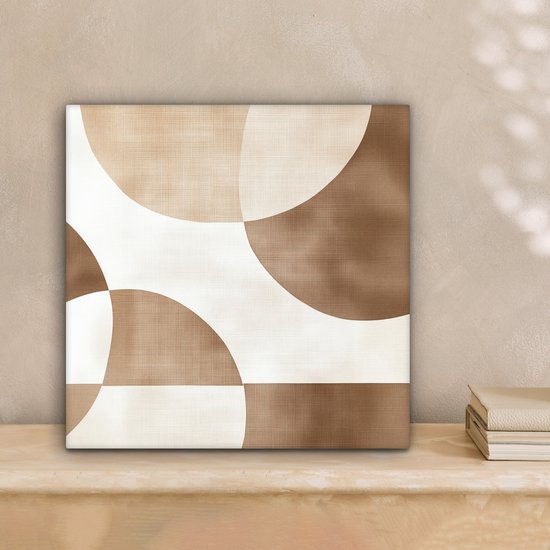 Canvas schilderij 20x20 cm - Exclusieve wanddecoratie Snijdende cirkels - Overlappende vlakken - Muurdecoratie woonkamer - Slaapkamer decoratie - Kamer accessoires - Schilderijen op canvas