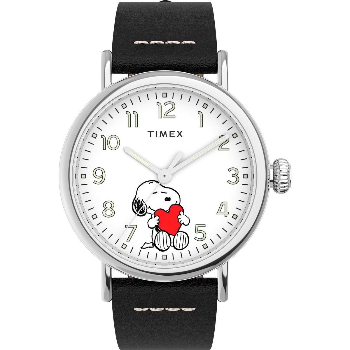 Timex Peanuts Waterbury Standard TW2U72200 Horloge - Leer - Zwart - Ø 40 mm