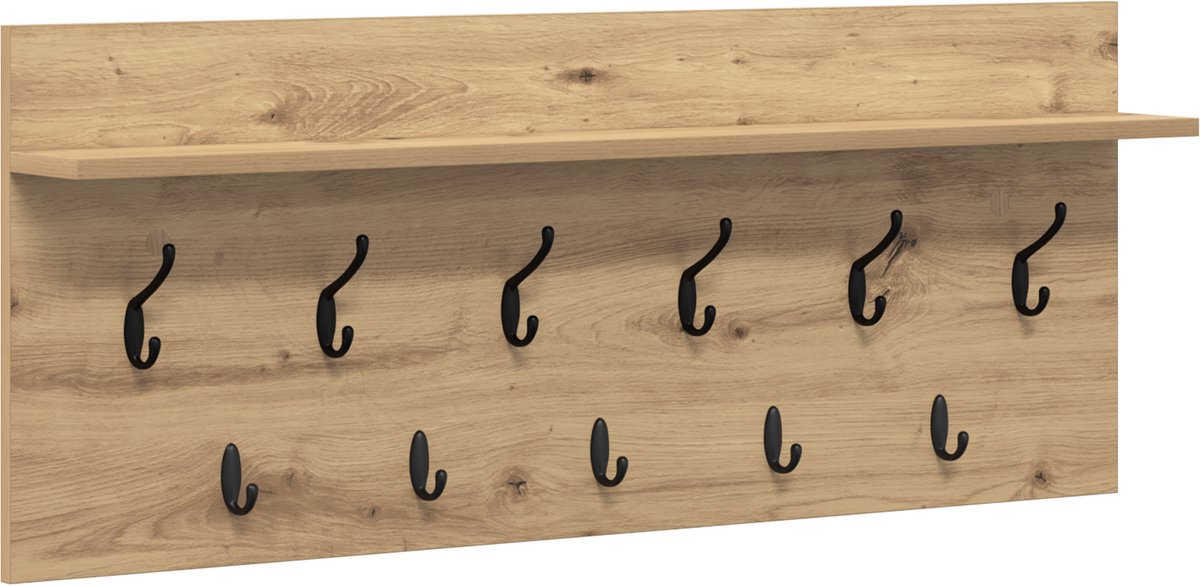 vidaXL - Wandgemonteerde - kapstok - Muurmontage - Artisan - Eiken - Bewerkt - hout