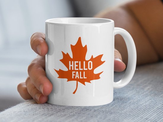 Mug Hello Autumn, Mug Feuille d'automne, Mug Saisonnier, Idée Cadeau Automne, Mug Confortable