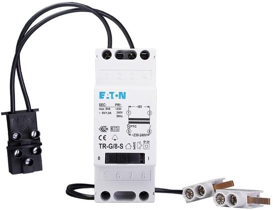 Eaton Beltransformator + Schakelaar - 1A 230/8V - TR-G/8-S FL