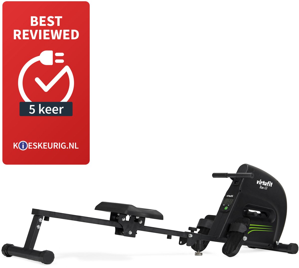VirtuFit Row 1.0 - Roeitrainer magnetische weerstand inklapbaar - Met LCD-scherm - 4 Trainingsniveaus - Roeimachine met Elastische Weerstand - Roeiapparaat voor Thuis - Zwart