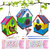 Kit Nichoir En Bois à Peindre – 3 Modèles à Assembler, Peinture Incluse – Activité Manuelle Enfants Et Adultes