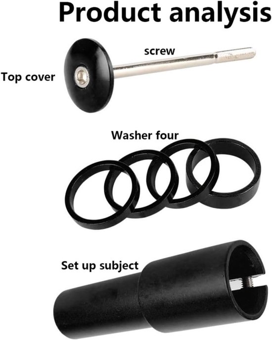 Fietsstuurlifter - Fietsstuurverhogers - Fietsstuurlifter - Fietsvorkpenverlenger - Fietsstuurverlenger, Verstelbare fietsstuurlifter, Vorklifter - Verlengstang - Past op 1-1/8" (28,6 mm) - Zwart van Merkloos — afbeelding 5