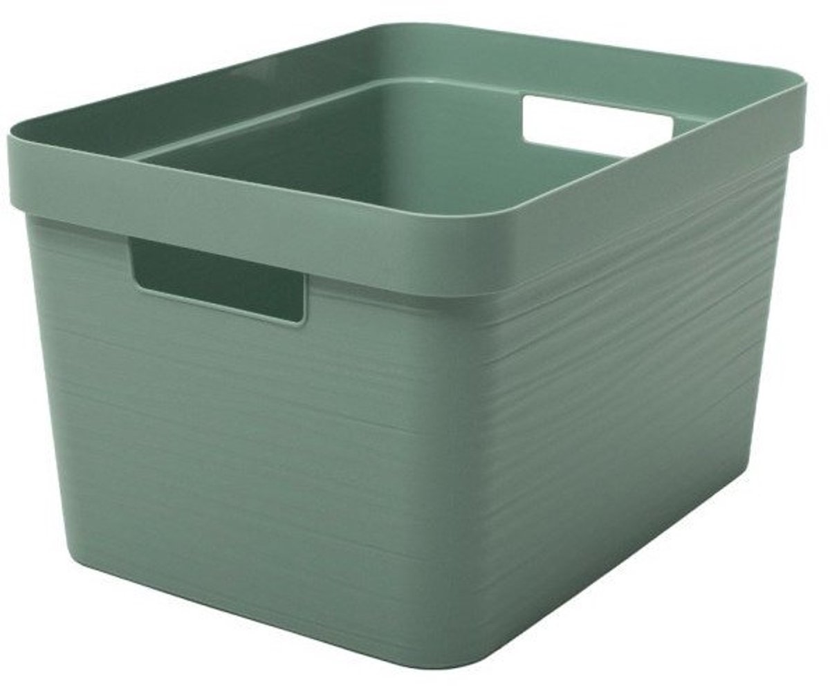 Eda kunststof STONE DECOR opbergkrat - 18 L groen