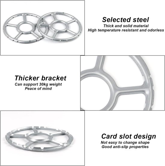 JGS Premium - Universele gasfornuis standaard, 2 stuks, 155 cm, zilver - geschikt voor gasfornuizen, espressomachines, moka potten en camping fornuizen. van JGS Premium — afbeelding 2