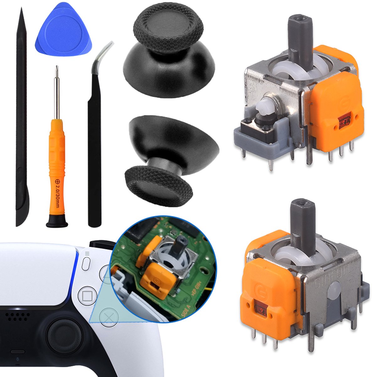 Vervangingsset voor Hall-sensor-joystick voor PS5-controllers