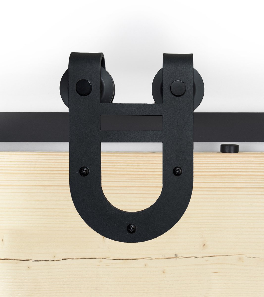 Schuifdeursysteem Hoefijzer – Zwart – Complete set – 200 cm rail (2x100 cm) – Industrieel design