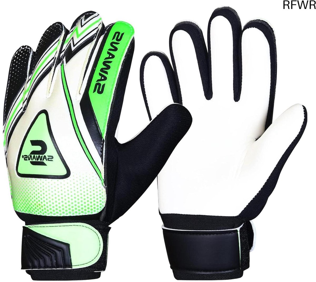 RFWR® Voetbalhandschoenen voor Jonge Keepers - Anti Slip en Vingerondersteuning voor Optimale Bescherming