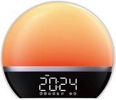 Wake up Light | Digitale wekker met 30 geluiden | Lichtwekker | Met Snooze Functie | Timer | 8 Sfeer Kleuren | Licht Dimmer
