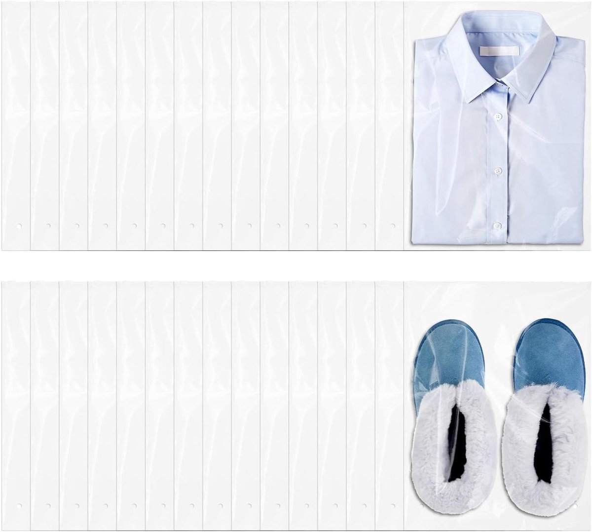 Allecto Plus - 30 stuks doorzichtige ritszakken 30 × 40 cm - Herbruikbare herbruikbare kledingzakken - Waterdichte ziekenhuistasorganisator - Reizen opbergzakken voor kleding