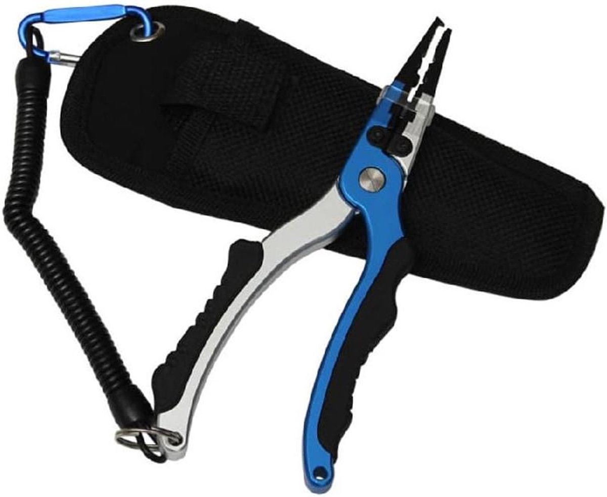 Allecto Plus - Professionele Vishaak tang met schede en lanyard - Ideaal voor vissers - Vislijn snijders - Multifunctionele vistang