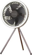 Ventilator - Tafelventilator - Plafondventilator Met Verlichting - Ventilator Staand - Camping Ventilator - Draagbaar - Inclusief Ingebouwde Powerbank - Inclusief LED Verlichting - Donker Grijs