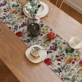 Jacquard tafelloper - fruit design | vintage stijl | afmetingen 32x150 cm | geweven Boheems wandtapijt voor 4 zitplaatsen - machinewasbaar