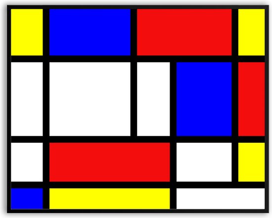 Piet Mondriaan Fotolijst met glas 30 x 40 cm - Prachtige kwaliteit - kunst - schilderij - verjaardag - kado - Canvas - incl ophangsysteem - Poster - Grappig - cadeau