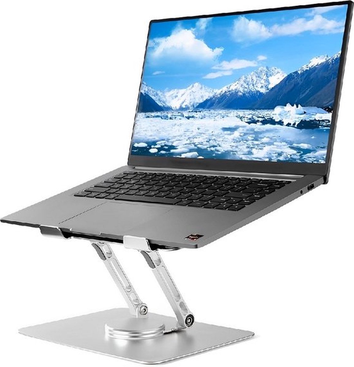 Laptop Standaard Ergonomisch - 360* Draaibaar - Laptoptafel - Universeel 10 tot 17 inch - Aluminium - Alle laptops - Laptophouder - Grijs