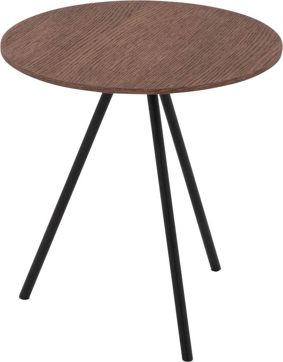 Goossens Bo Salontafel - Hout - 40 x 42 x 40 cm - Rond - donker bruin