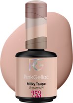 Pink Gellac 253 Milky Taupe Gellak - Glanzende Gel Lak Nagellak - Gelnagels Producten - Gel Nails - Gelnagel