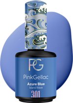 Pink Gellac 301 Azure Blue Gel Lak 15ml - Blauwe Gellak Nagellak - Gelnagels Producten - Creamy Finish