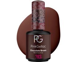 Pink Gellac Gellak - 203 Chocolate Brown 15ml - Bruine Gel Nagellak - Gellac - Gel Nagels Producten