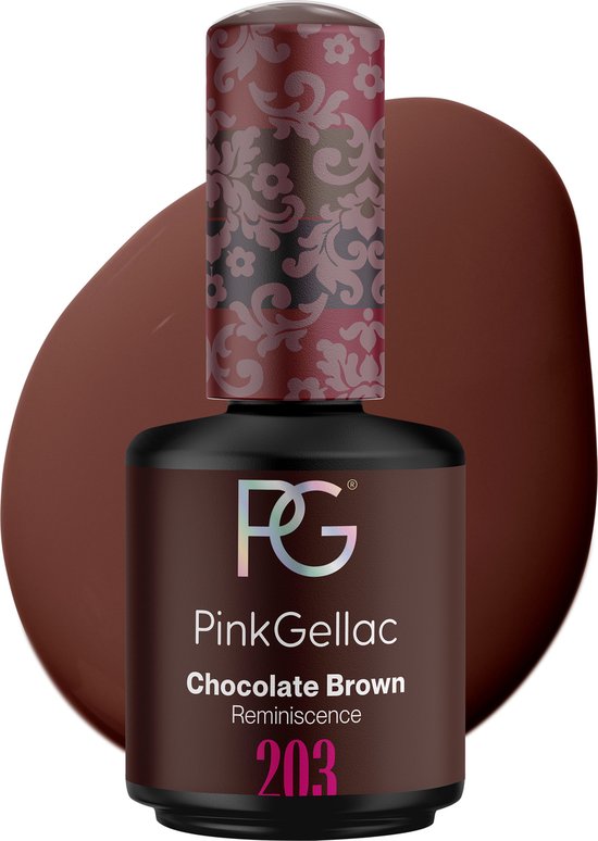 Pink Gellac Gellak - 203 Chocolate Brown 15ml - Bruine Gel Nagellak - Gellac - Gel Nagels Producten