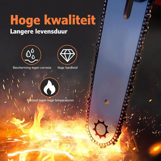 Mini Kettingzaag - Draagbare Kettingzaag Accu - Kettingzaag Electrisch - Handzaag - Houtzaag - Complete Set Inclusief Gereedschapskoffer, Reserveketting, Handschoenen van MINI — afbeelding 4