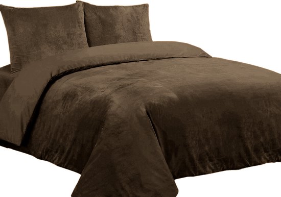 Dekbedovertrek Velvet Couture - Fluweel - Dekbedovertrek - 240x200/220 cm - Tweepersoons - Bruin - instopstrook - Fluweel Zacht - Afgewerkt met Drukknoopjes van Velvet Couture — afbeelding 5