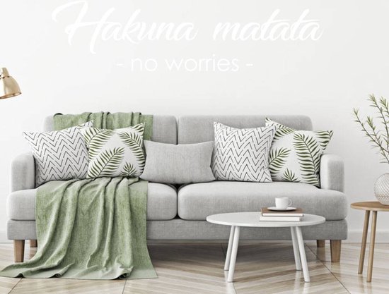 Sticker Muursticker Hakuna Matata No Worries - Zwart - 80 x 20 cm - Salon textes anglais - Sticker mural