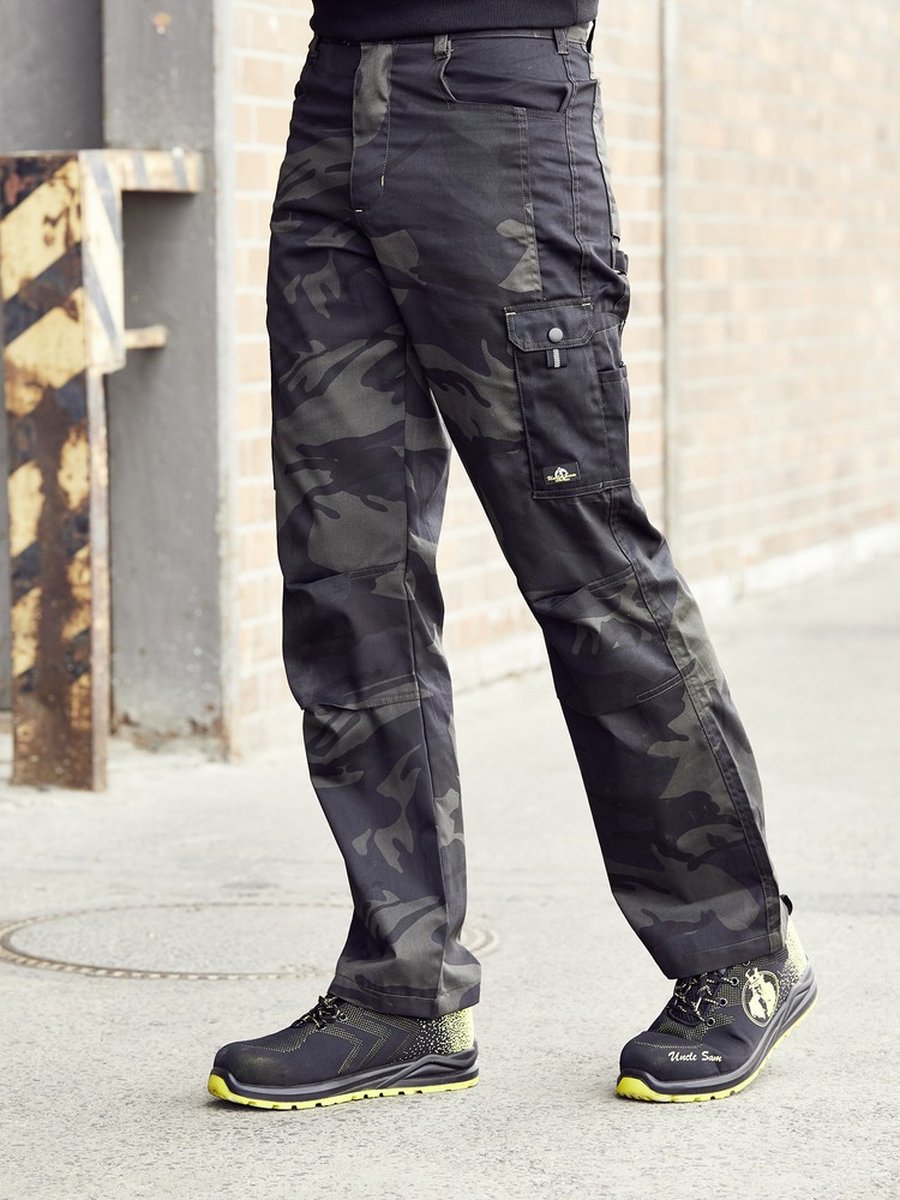 Werkbroek Camouflage van Uncle Sam Workwear - Olive / Zwart - Maat 52