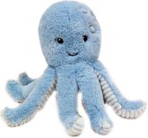 Pia Soft Toys Knuffeldier Inktvis/octopus - zachte pluche stof - premium kwaliteit knuffels - blauw - 19 cm - Inktvis/octopusen