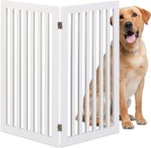 Barrière pour chien Relaxdays sans perçage - Barrière de sécurité pour chien autoportante - Barrière d'escalier pliante - Blanc