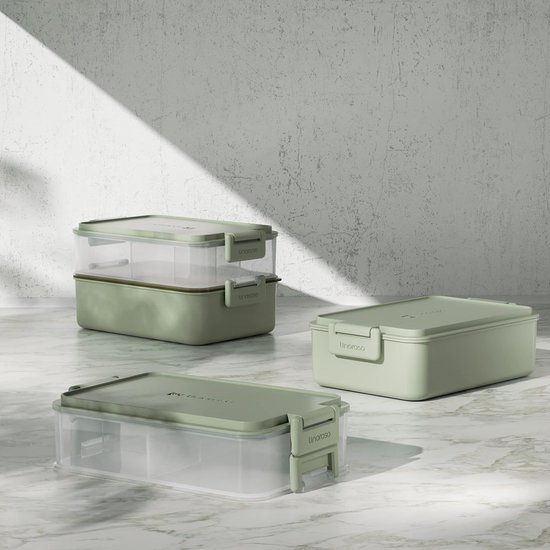 Umami Bento Lunch Box, 2 Pots à Sauce & Couverts en Bois Inclus