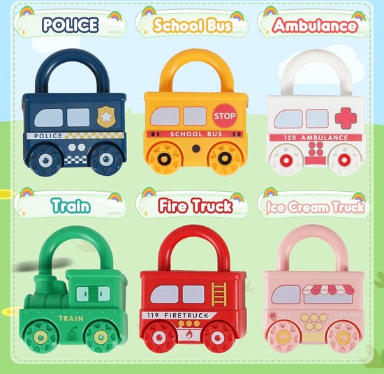 Slot met sleutel voor kinderen, 6-delig, Montessori-speelgoed, baby