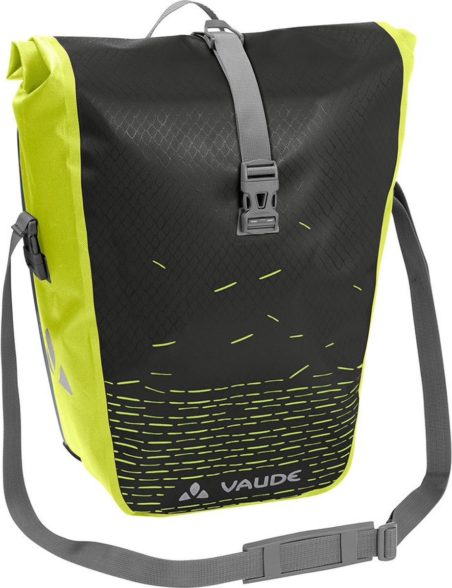 VAUDE - Aqua Back Print Single - Black/bright green - Fietstas Achter -