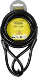 Zwarte Stahlex Superlock staalkabel met lussen, 8 mm x 1,5 mtr.