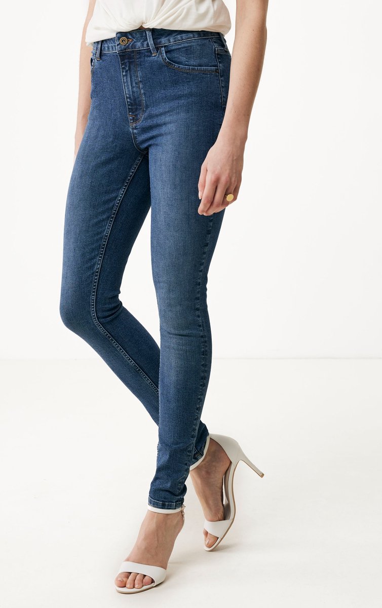 Andrea High Waist Skinny Leg Jeans - Dames - Donker Blauw - Maat 29/30-MEXX 1