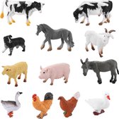 Figurines d'animaux de ferme, 12 pièces réalistes, Figurines d'animaux de ferme, Jouets de simulation Animaux de ferme, ensemble de jeu miniature, cadeaux de fête, Jouets de Bain