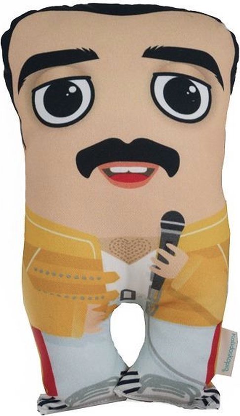 Tuki kussen- Freddie Mercury -Kussen-Knuffelbaar-Celebrity-beroemdheden-Teddy