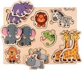 Houten jungle puzzel voor kinderen van 1-3 jaar