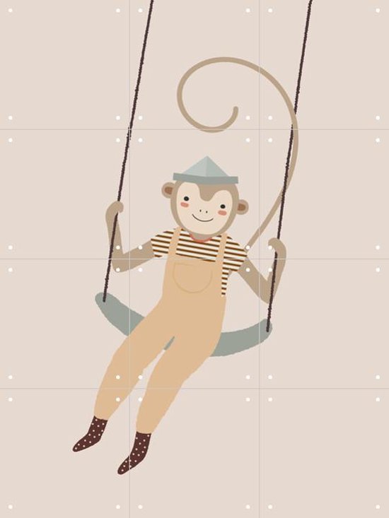 IXXI Monkey Swing - Wanddecoratie - Kinderen - 60 x 80 cm