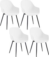 Rootz moderne eetkamerstoelen met holle rug - Ergonomische zitplaatsen - Scandinavische stijl - Stevig en comfortabel - PP en metaal - 56 cm x 87,5 cm x 58 cm